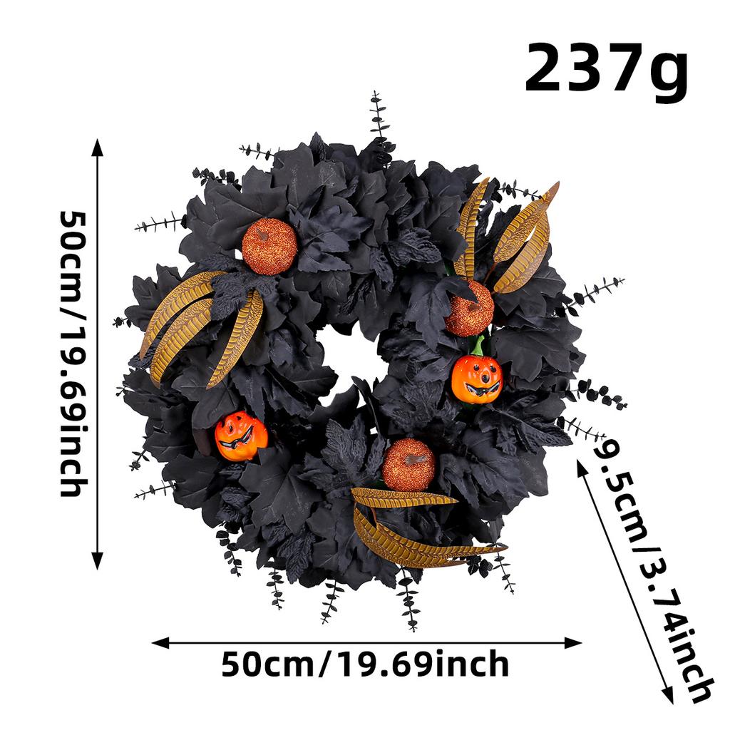 Halloween Decorations, Black Maple Leaves, Withered Branches Flower Garlands, Door Hanging Ornaments, Ghost Festival, Party Simulation Ornaments