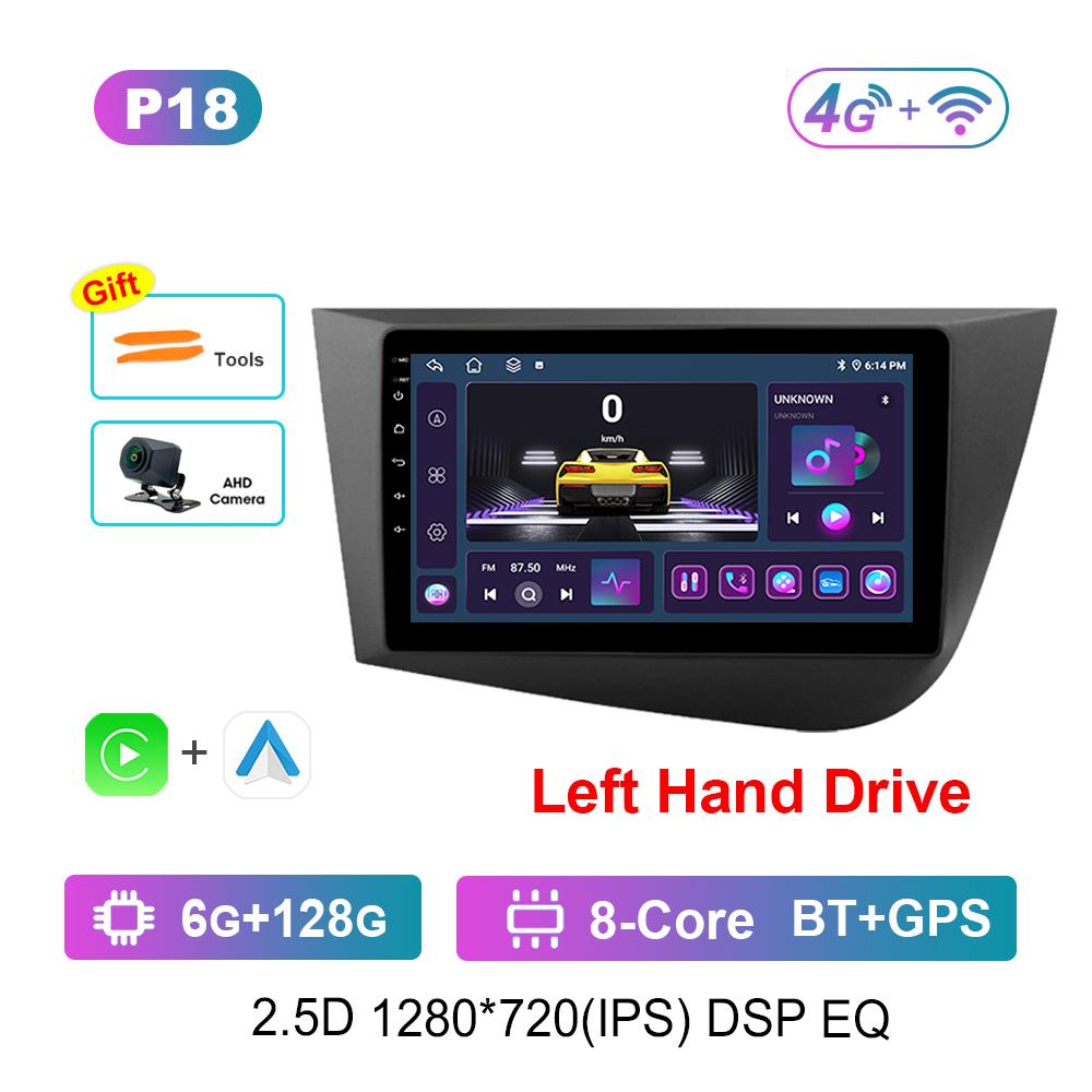 9-дюймовый леворульный GPS-навигатор Android OS для Seat Leon 2 2005 - 2012 4G DSP стерео автомобильное радио мультимедийный плеер WiFi BT