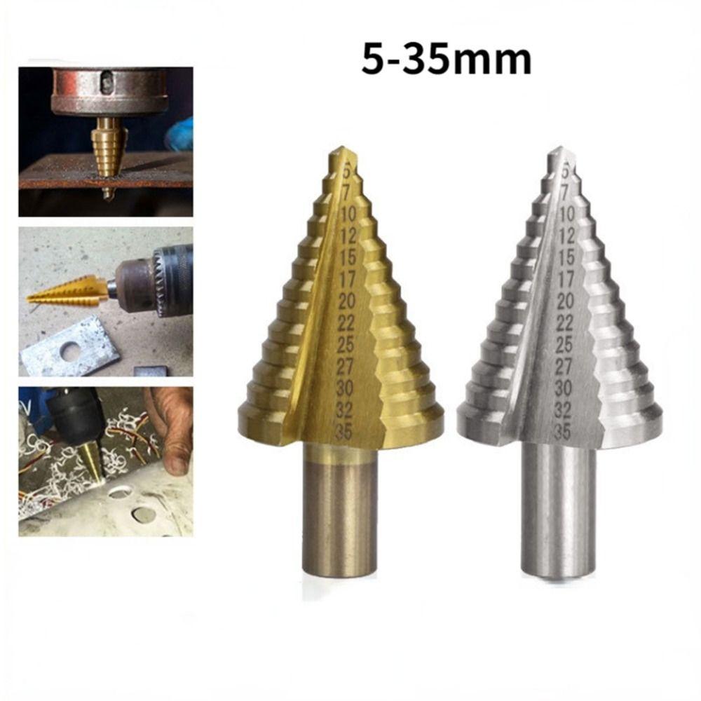 Набор инструментов для сверления 5-35 мм режущий сердечник с титановым покрытием HSS ступенчатое сверло прямое канавочное ступенчатое