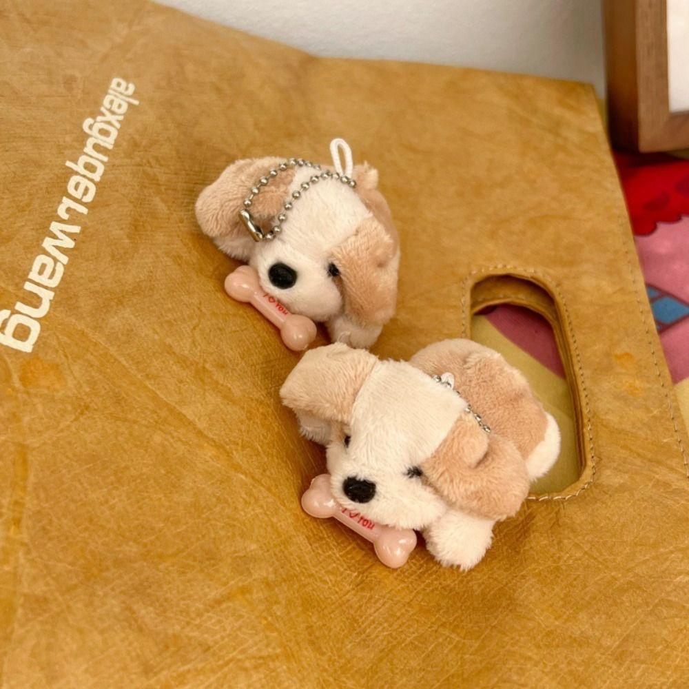 Брелок Мягкая Игрушка Плюшевый Костяной Щенок Собака Кукла Милый Кавайный Плюшевый Щенок Брелок Забавный Модный Подвеска для Автомобиля Подвеска для Рюкзака