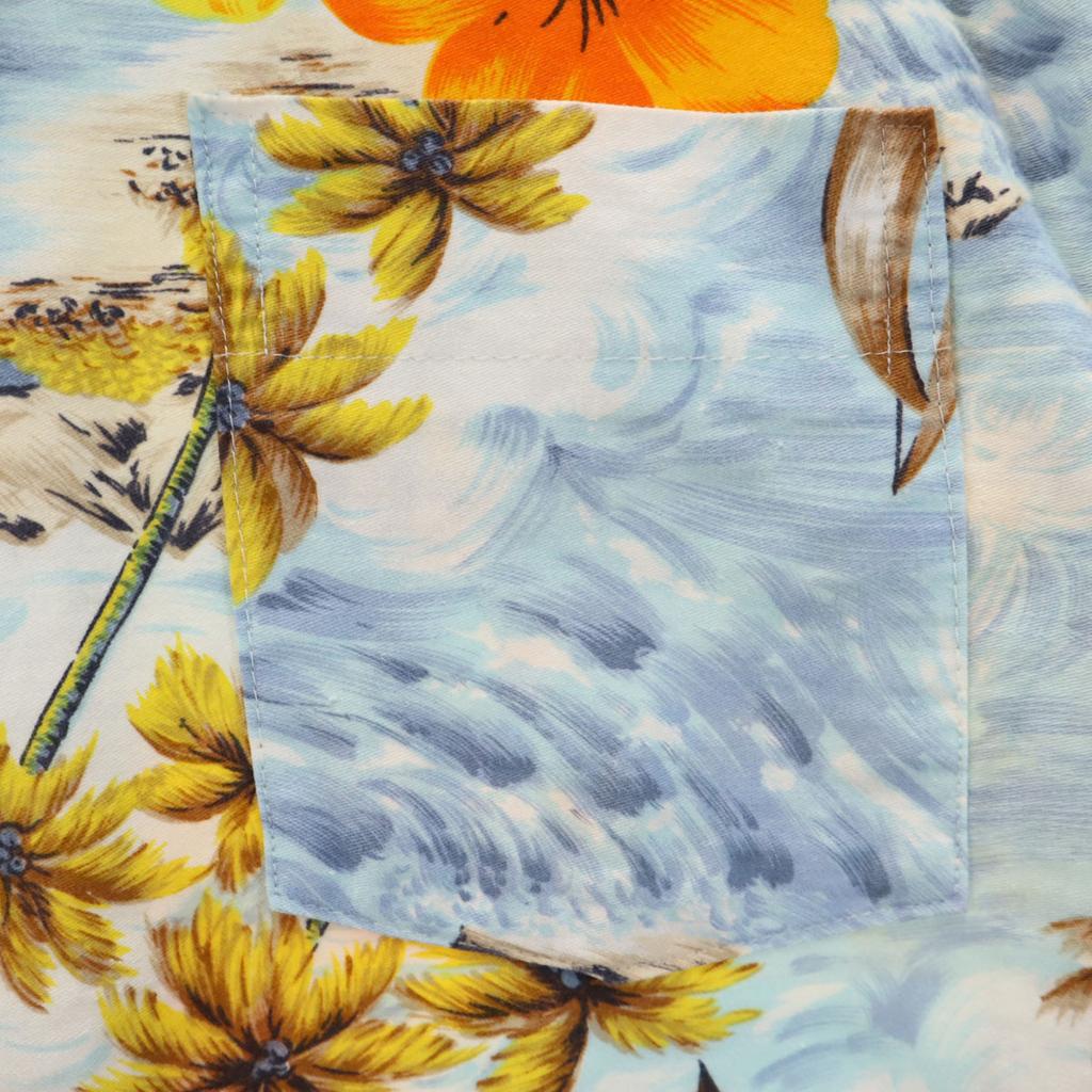 GOLD FISH 80s 90s Old Hawaiian Pattern Short Sleeve Aloha Shirt Men's Used