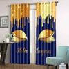 3D Print Modern Pink Golden Eyelash Eyes 2 Panel Lounge Elegant Shading Blackout Window Curtain for Girl Living Room Bedroom