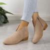 Casual Fashionable Wear-resistant and Versatile Pointed Toe Square Heel Boots  New Solid Color Thick Heel Boots for Women