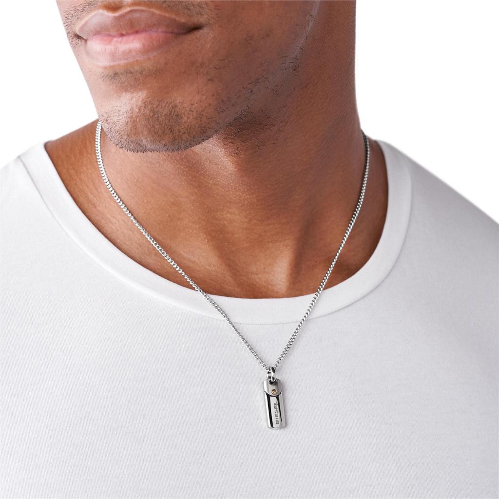 Diesel Унисекс Подвеска из нержавеющей стали Один Нержавеющая сталь Без драгоценных камней Серебристый Логотип DX1116040 Ожерелье, Размер, Сталь, Подвеска/Золото