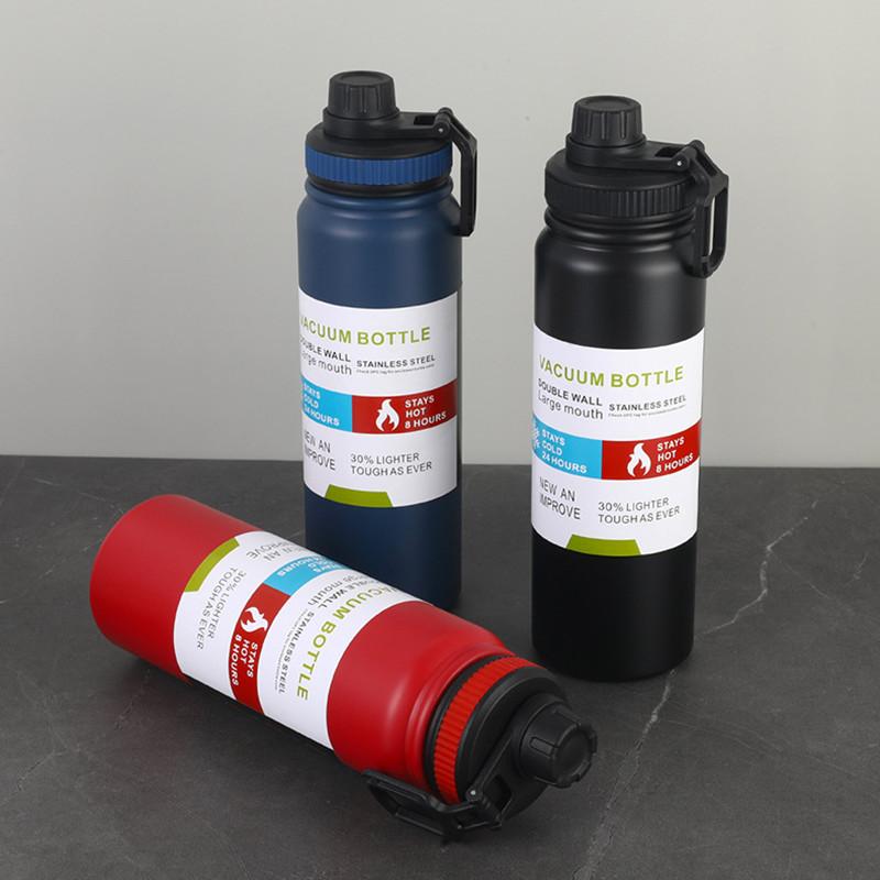 Большая емкость 304 Нержавеющая сталь Спортивная бутылка для воды для фитнеса на открытом воздухе Путешествия Автомобильная чашка - Новая модель 2025 года