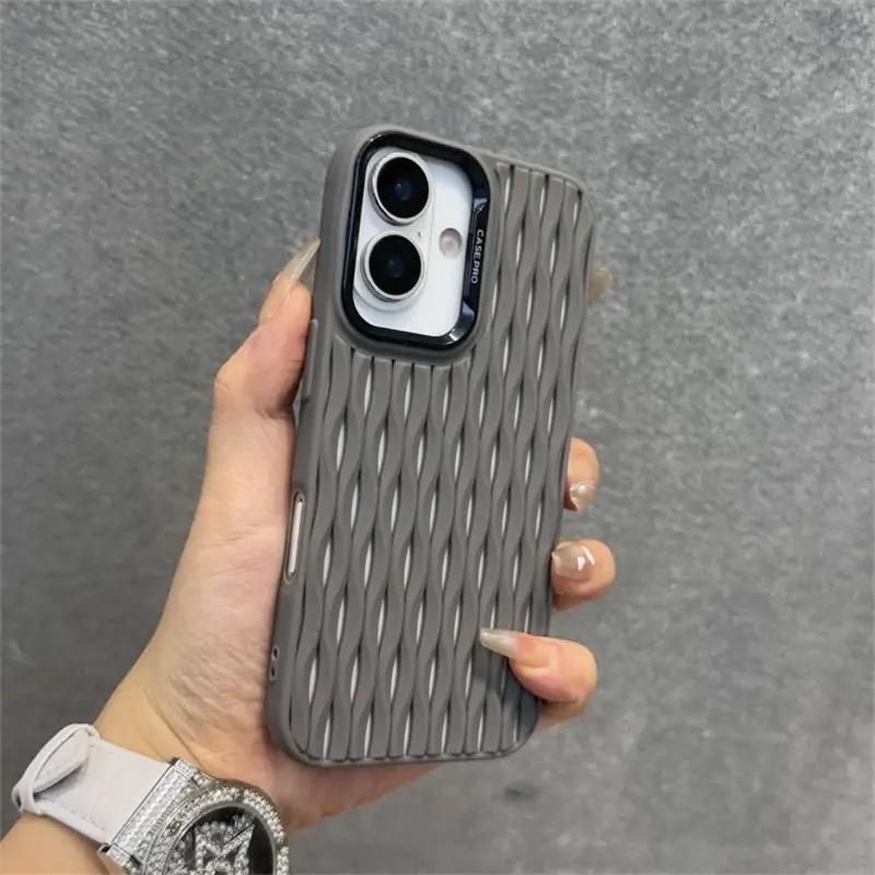 Полый сетчатый силиконовый чехол для отвода тепла для iPhone 16 Pro Max 15 Plus 14 13 12 ProMax 11 Волнообразный охлаждающий противоударный мягкий чехол