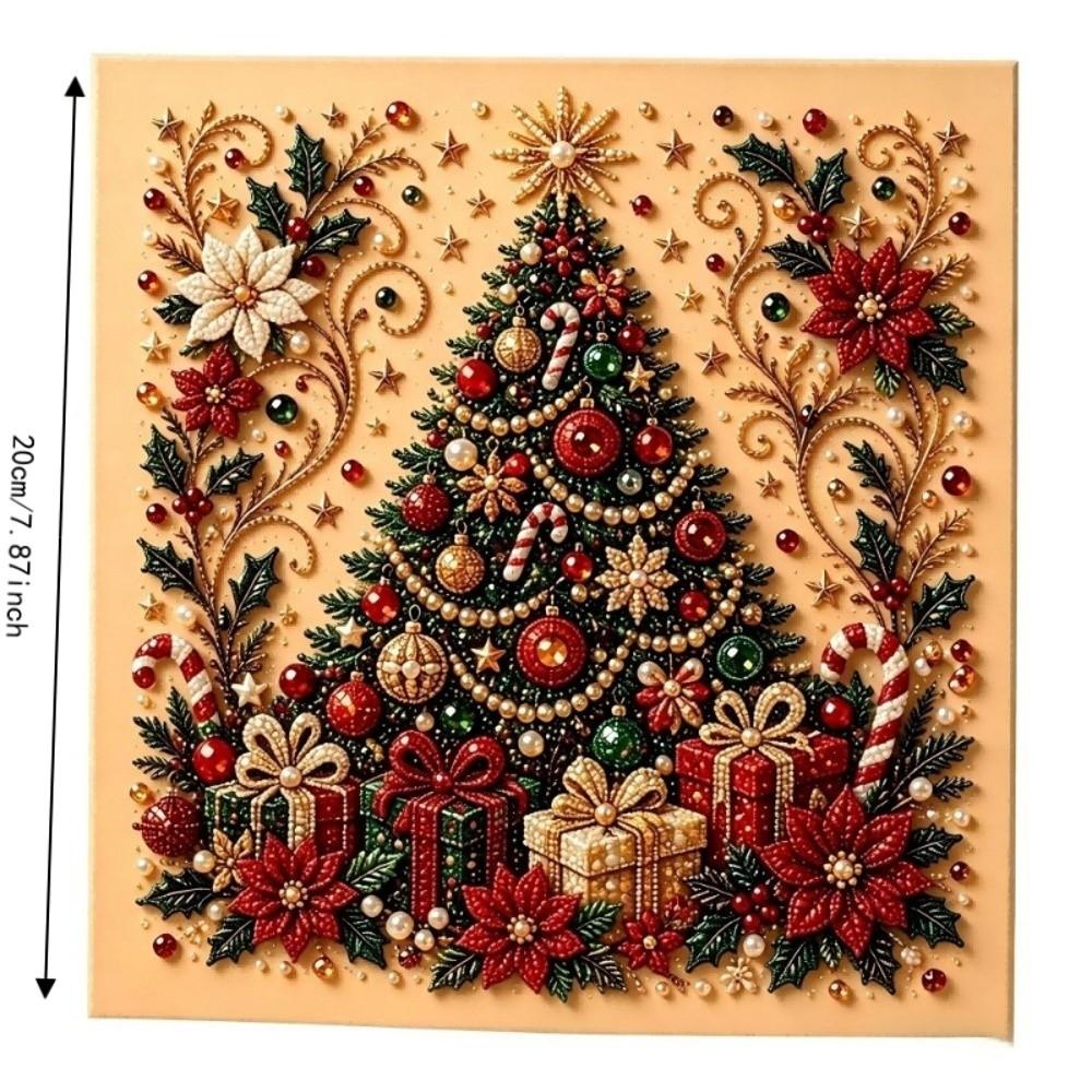 With Frame DIY Pearl Bead Art Set Handmade Christmas Decor Santa Crystal Painting Set Christmas