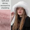 Warm Plush Bucket Hat Imitation Fur Beanie Hat Fashion Artificial Fur Hat  Streetwear