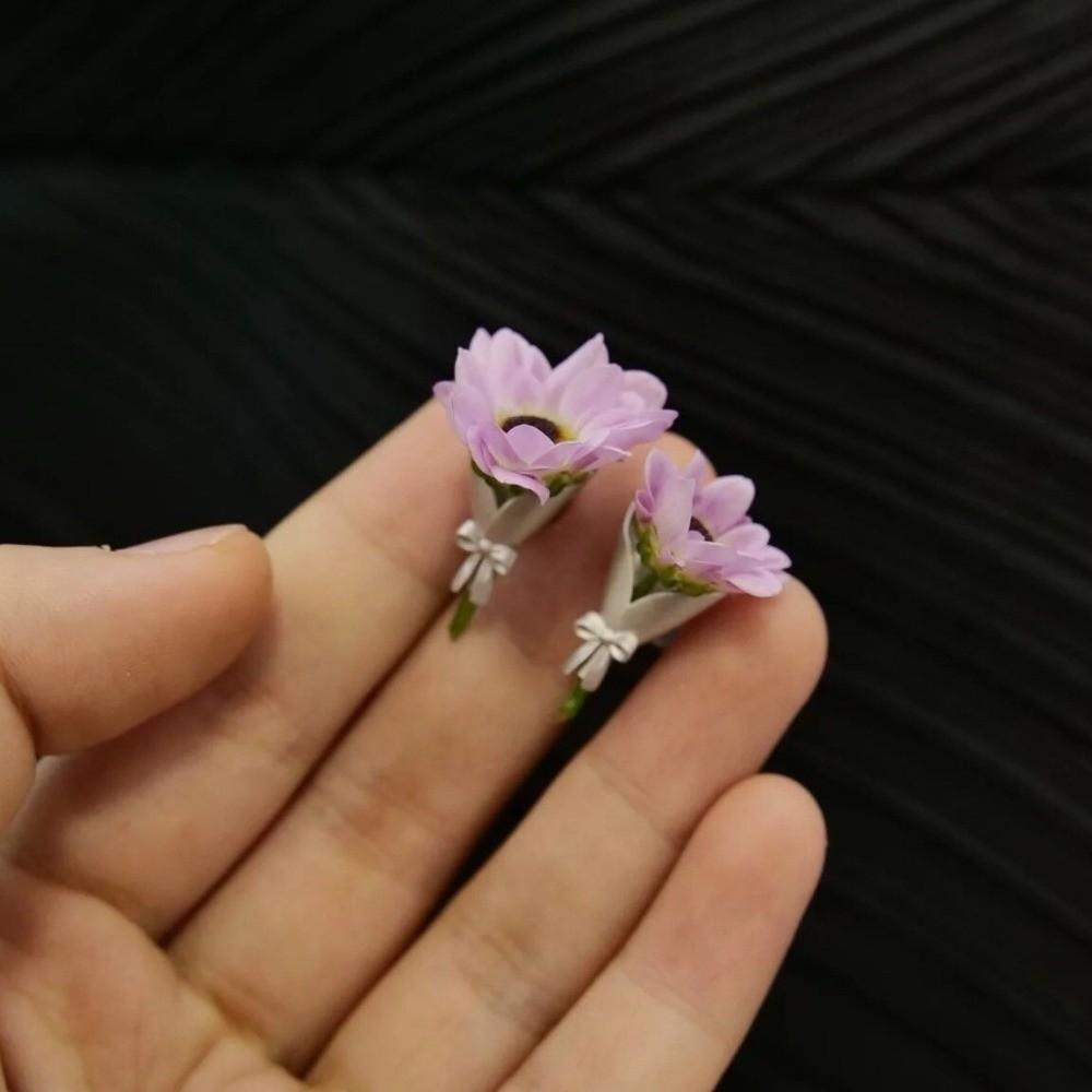 Креативные серьги-подвески в виде вазы Простые серьги-бантики Легкие серьги с вставляющимися цветами Свадебные