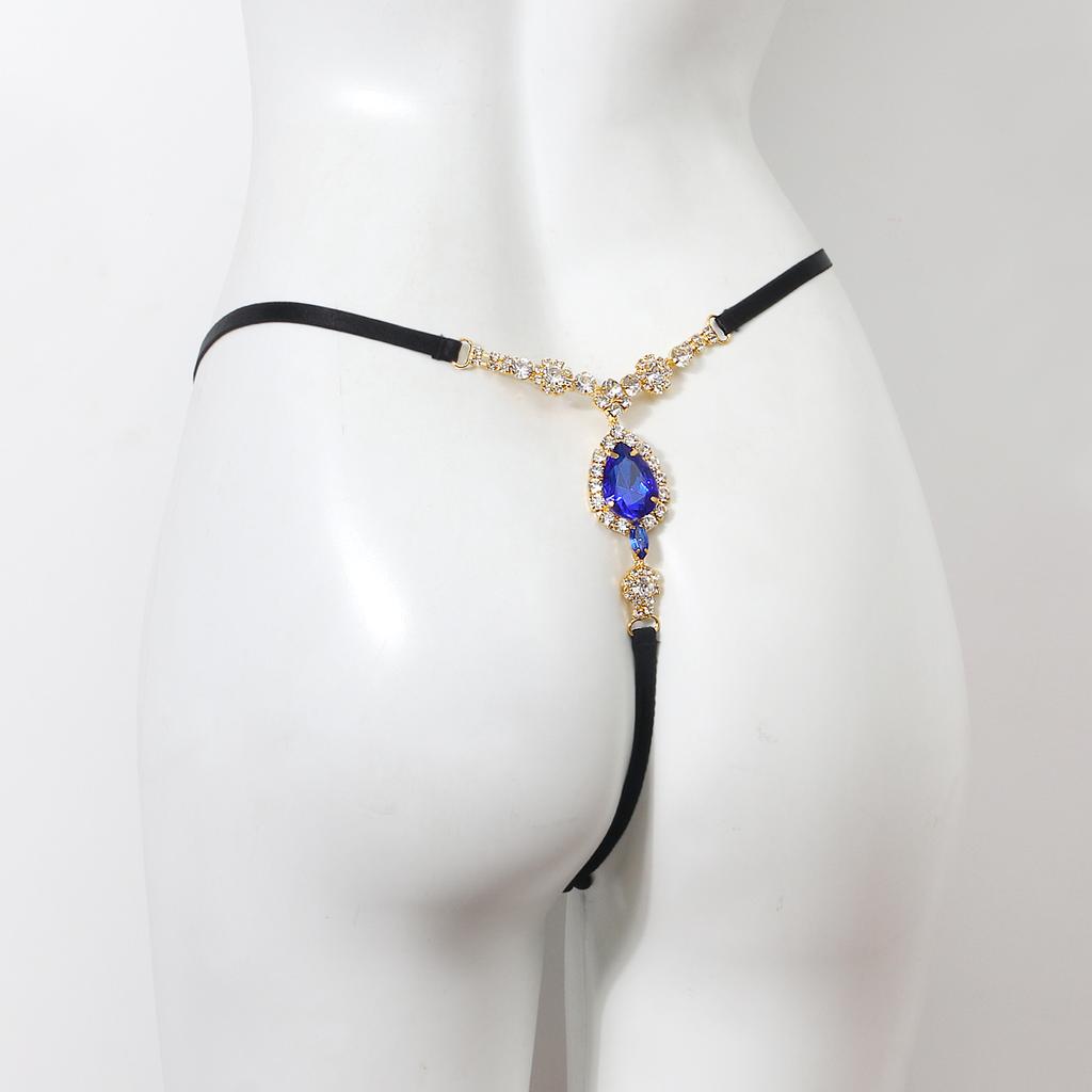 Модное бикини-стиль Waterdrop Sapphire со стразами, нижнее белье для ночного клуба, пляжа, женская цепочка для тела, ювелирные изделия