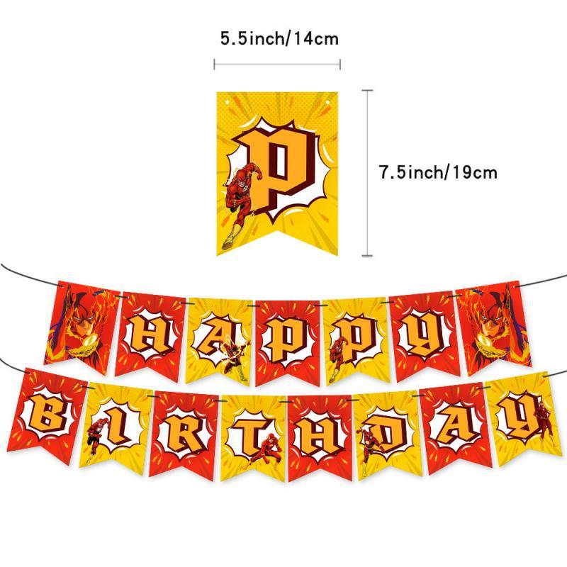 Набор украшений для дня рождения в стиле Флэша с баннером, топпером для торта и воздушными шарами