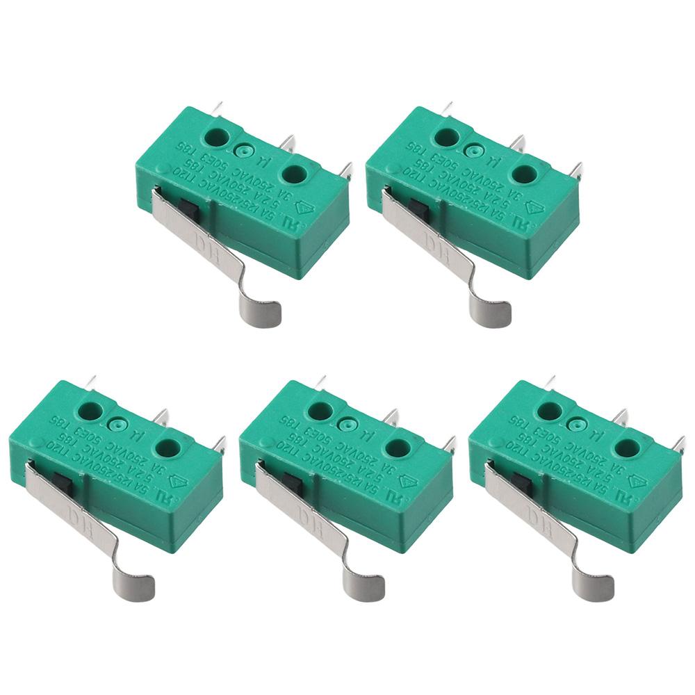 5PCS Portable KW4-3Z-3 Micro Switch 5A 3 Terminal Hinge Lever Switch AC 125V Green Limit Switch 3D Printer Accessories