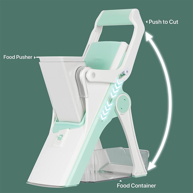 LMETJMA Регулируемая овощерезка-мандолина из нержавеющей стали, безопасная овощерезка соломкой, овощерезка для лука и моркови KC0420
