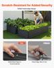 Metal Raised Garden Bed, 2.0 x 1.0 x 0.5 m Outdoor Galvalume Planter Garden Box, Open Bottom Design, Large Planter Raised Bed for Growing Vegetables,