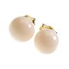 Pink Coral Mid Coral Earrings Round Beads Gold Filled Undyed