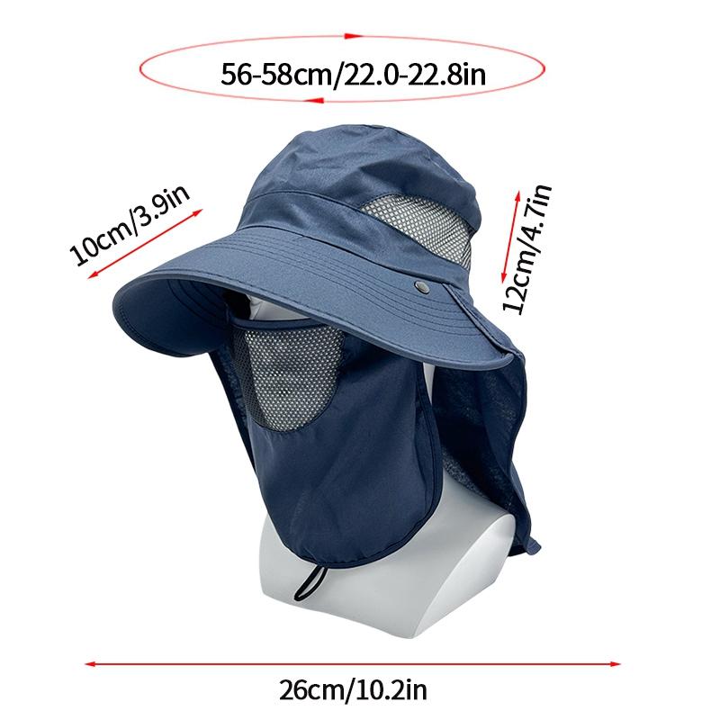 Summer Outdoor Sun Hats for Men Women Removable Hunting Fishing Sun Cap Hiking Camping Visor Wide-Brimmed Hat Fisherman Hat