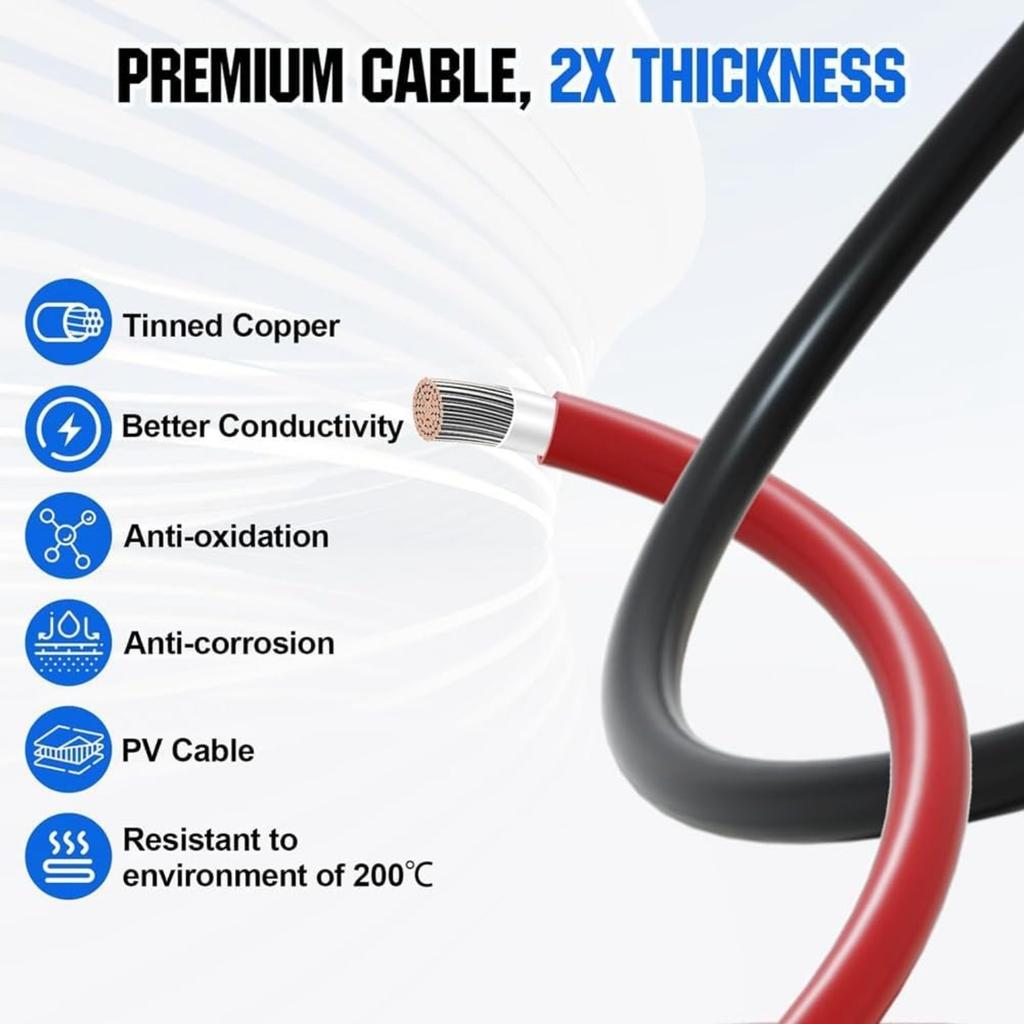 Anderson Connector 50A Kit Anderson Plug 8 Guage 30cm Battery Cables Waterproof Quick Connectors for Lifepo4