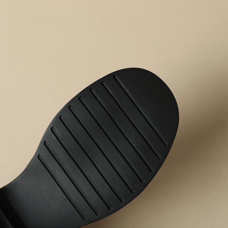 Модные женские сандалии Kaky с круглым носком из коровьей кожи, на среднем каблуке, большие размеры, римские сандалии, туфли-баотоу