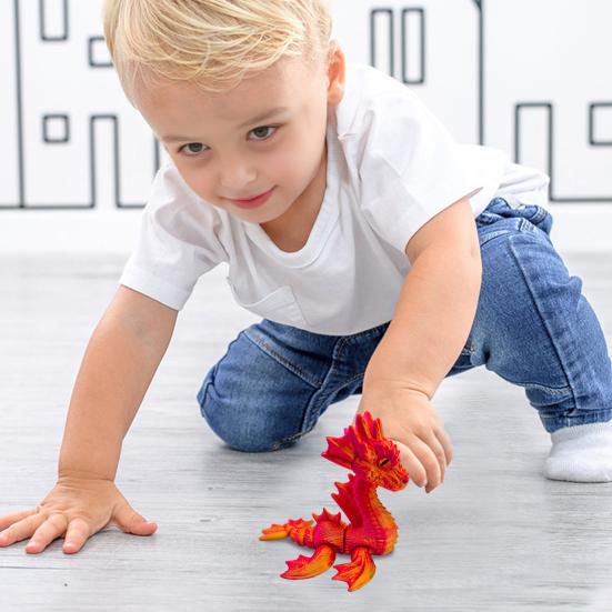 3D Printed Sea Dragon Figurine Movable Joints Dragon Figure Mini Articulated Dragon Model Fidget Toy Desktop Decoration Ornament