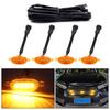 Xuzimaoyi Front Grille LED Grille Marker 12V Universal Daytime Running Lights with Waterproof Pack of 4 Add-On Lamps, Cable, (Amber)
