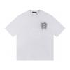 W386 CHROME HEARTS Лето 2026 Новая Высококачественная Хлопковая Круглый Вырез Свободная Большого Размера Футболка Футболка для Пары