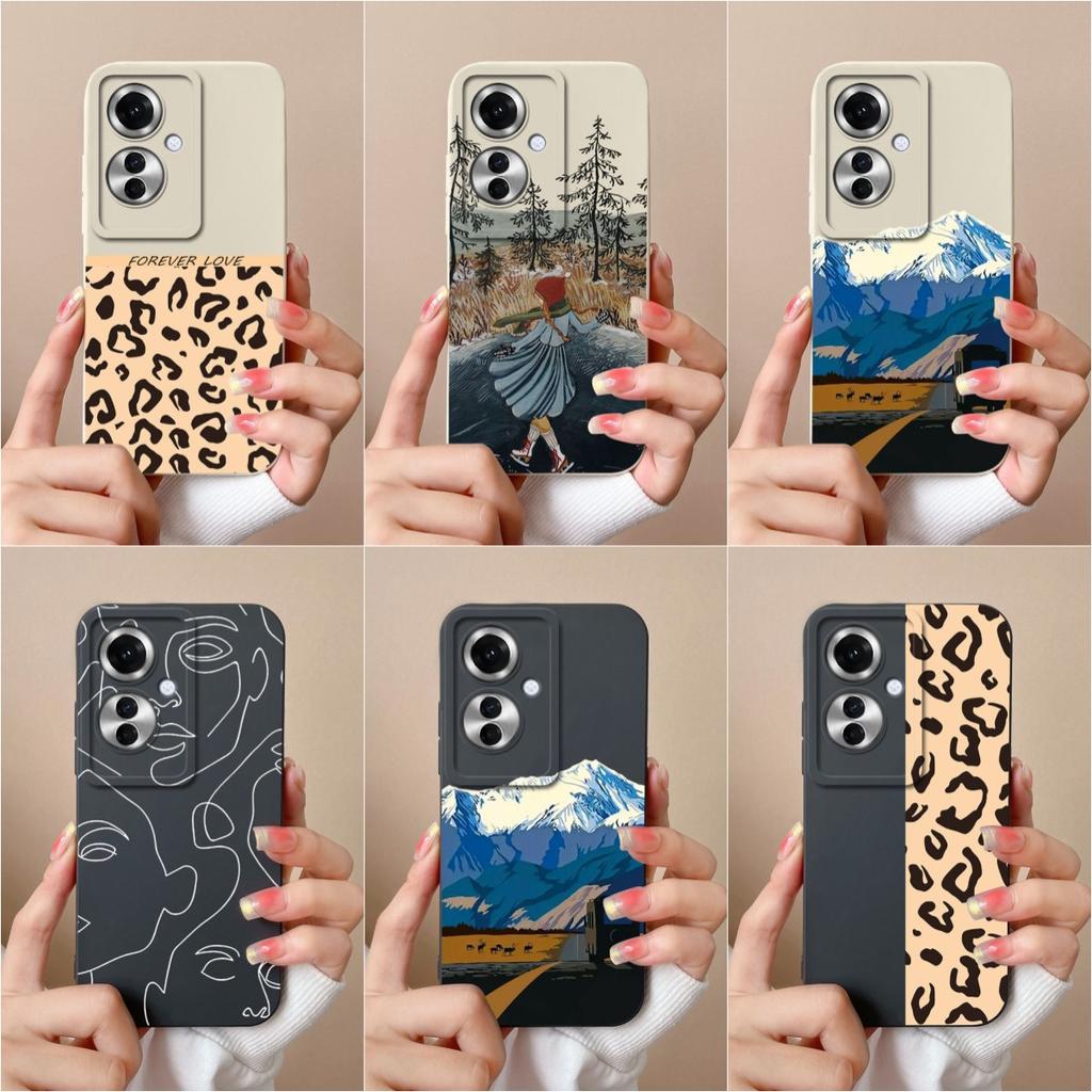 Задние чехлы для OPPO A2M Realme 12 Lite A59 A1i A60 Reno11 F Capas Популярные черно-белые силиконовые мягкие сумки с леопардовым принтом для OPPO