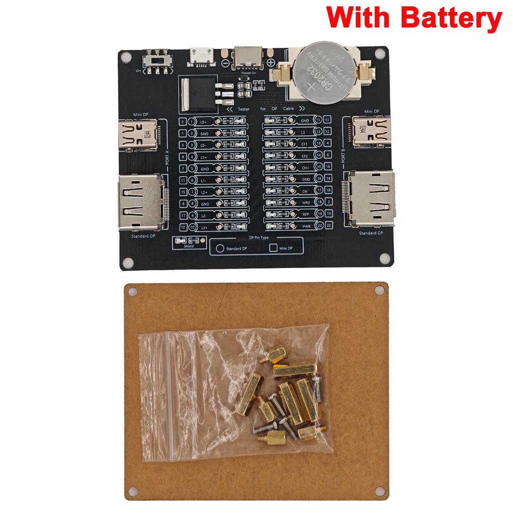 Тестер кабеля DP Плата для проверки данных кабеля с акриловым корпусом LED-индикатор для тестирования кабеля Mini DisplayPort / кабеля передачи данных DisplayPort