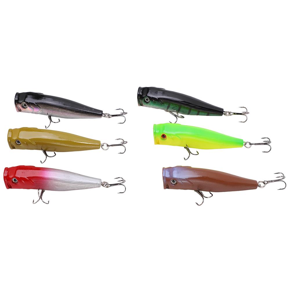 6 шт. имитация поппера приманка для рыбалки пластиковая рыболовная приманка для соленой пресной воды 6 цветов 8,5 см