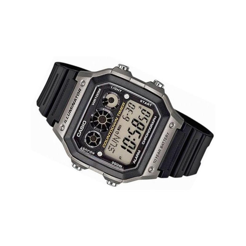 Casio Серия STANDARD Классические Ретро Маленькие Квадратные Десять Лет Электрические Водонепроницаемые Кварцевый Механизм Ремешок из Смолы Японские и Корейские Часы AE-1300WH-8A