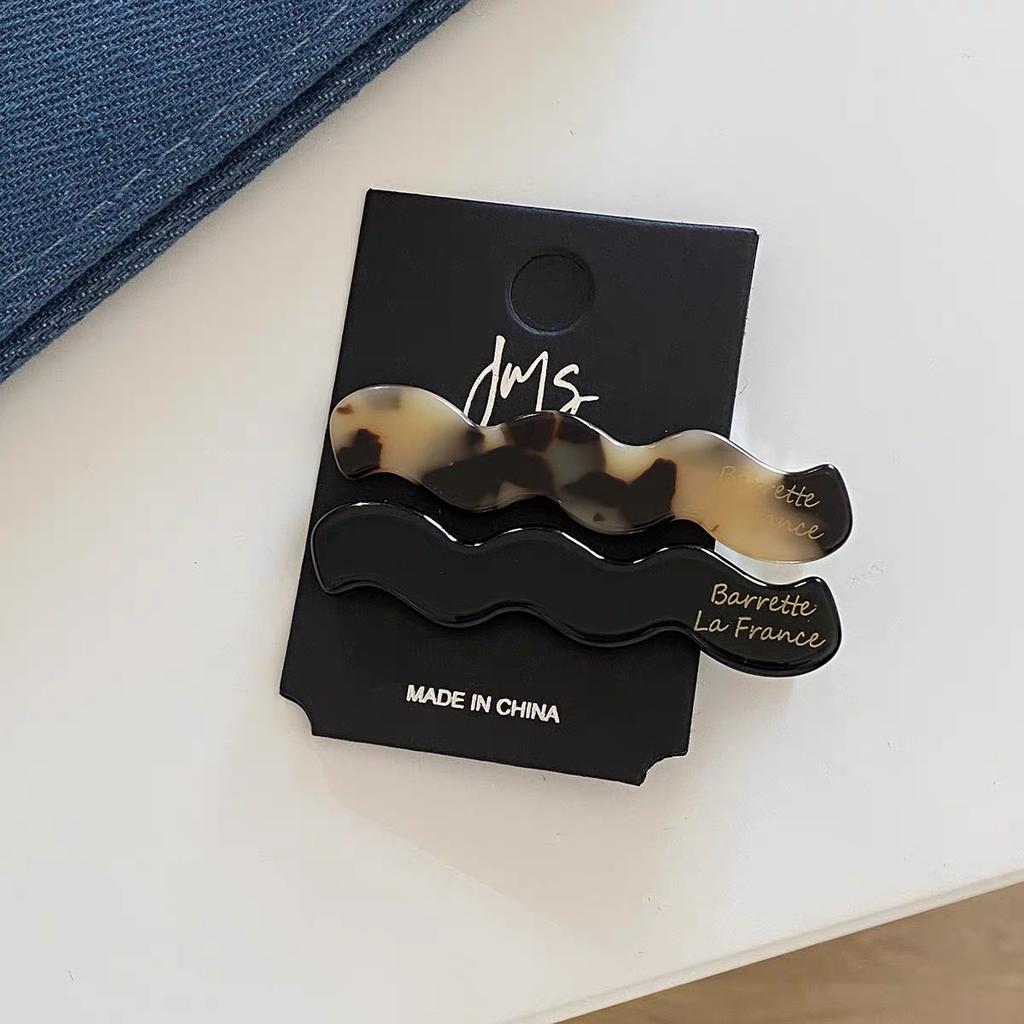 2pcs/set Acetate Hair Clips Wave Geometric Hairpin Colorful Printings Barrettes Elegant Sweet Cute Women Hair Accessories