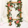Rose Artificial 25m Leaf Garland Silk Flower Vine Ivy Wedding Garden Home Decor