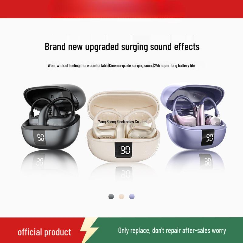 Esper 2025 Eco-Friendly Over-Ear Bluetooth Earphones - Clip-On, Secure Fit for Active Sports