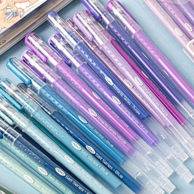9 шт./компл. гелевая ручка для рисования градиентным цветом 0,5 мм, гладкая цветная ручка для канцелярских принадлежностей для журнала, для писания, для студентов