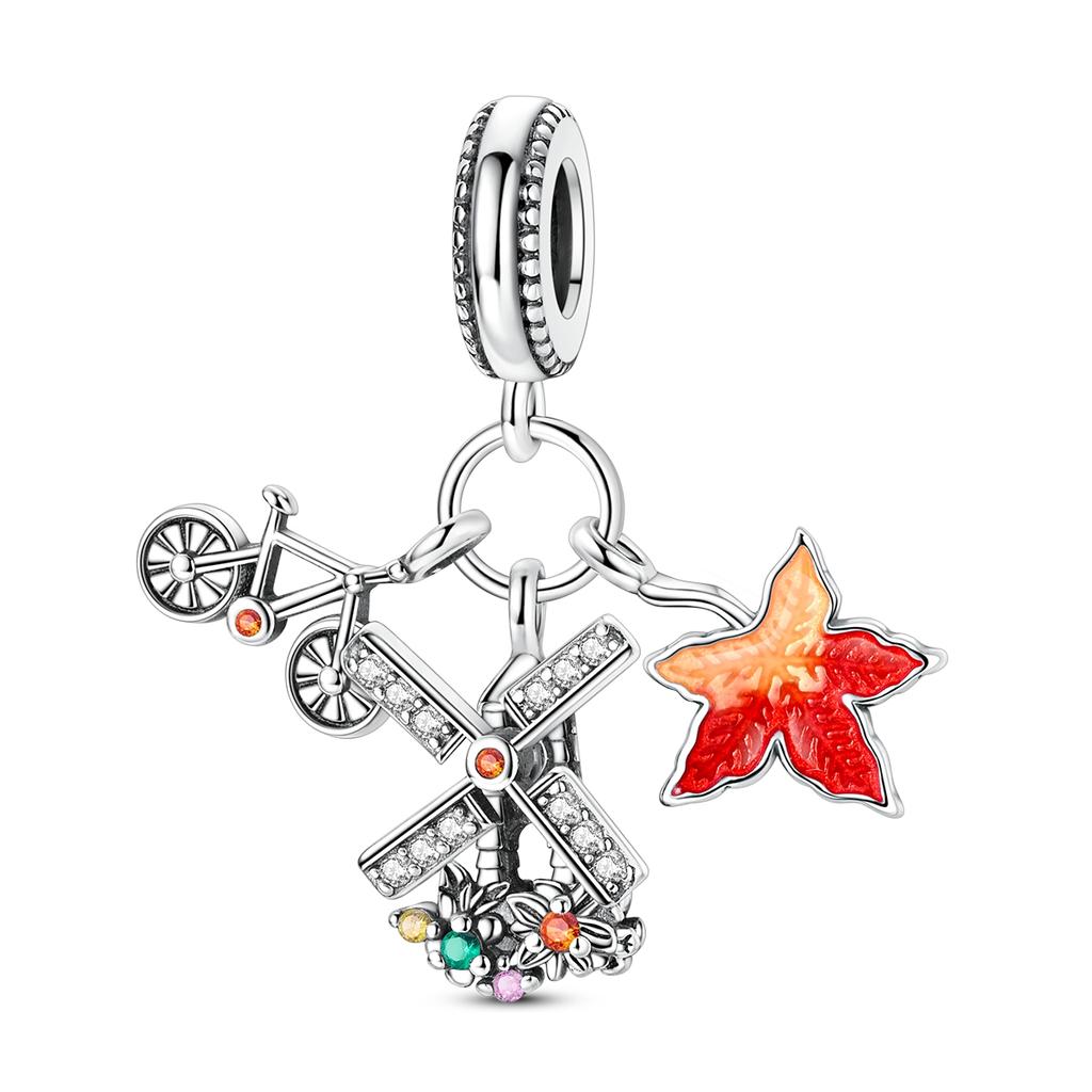 Copper Original Charms Skirt Autumn Cup Beads Fit Bracelet Diy For Woman Jewelry Gift