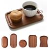 Oval/Rectangle Walnut Wooden Tray Solid Wood Plate TrayRectangular Dinner Plate  for Kitchen