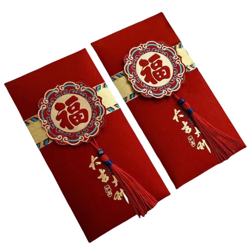 Tassel New Year Red Packet Chinese Lucky Red Pockets 2025 New Year Red Envelope  Family