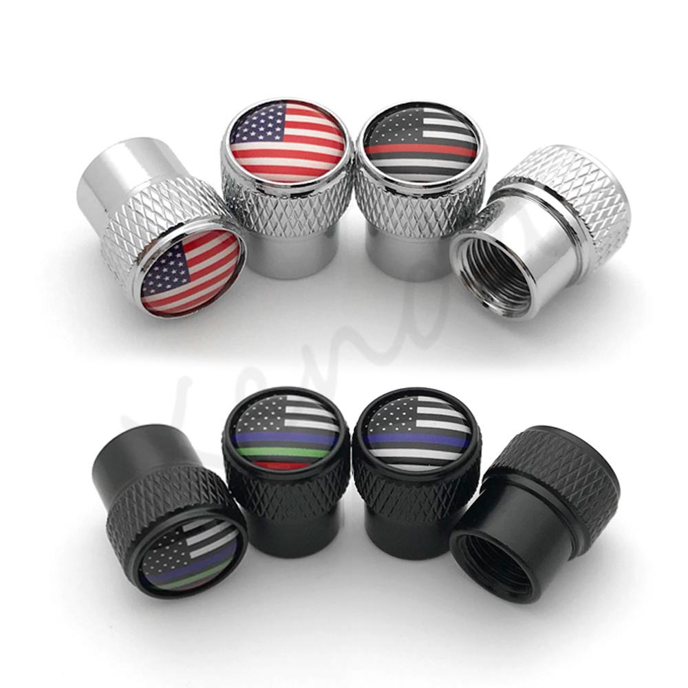 4Pcs USA US America Flags Logo Car Wheel Tire Valve Stem Caps Cover For Toyota Ford Chevrolet GMC VW Honda Jeep Auto Accessories