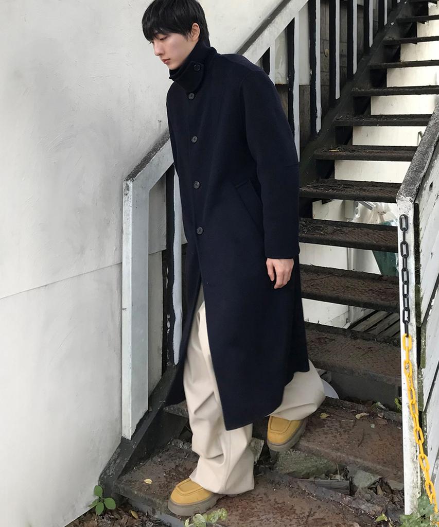 Intempomood Cashmere Blend Handmade Mac Coat_Dark Navy