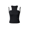 Dri-FIT однотонный логотип круглый вырез без рукавов майка женская топы черный DX6488-010