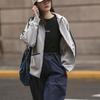 Контрастные стропы с воротником-стойкой весной и осенью, стиль бойфренда, свободная, обтягивающая повседневная куртка для женщин в стиле Гонконга