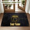 Crystal Velvet Square Rug Custom NameNirvana Pattern Non Slip Home Floor Decor Rug