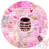 130Pcs/Set Pink Healing Phrase Mini Diary Manual Stickers DIY Scrapbooks Album Decor Decals Stickers