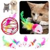 6,5 см Смешные игрушки для домашних животных Котенка Кошки Игры Искусственное Перо Мышь Крыса Мыши Шар Клетка Милая Плюшевая Игрушка Аксессуары для Животных