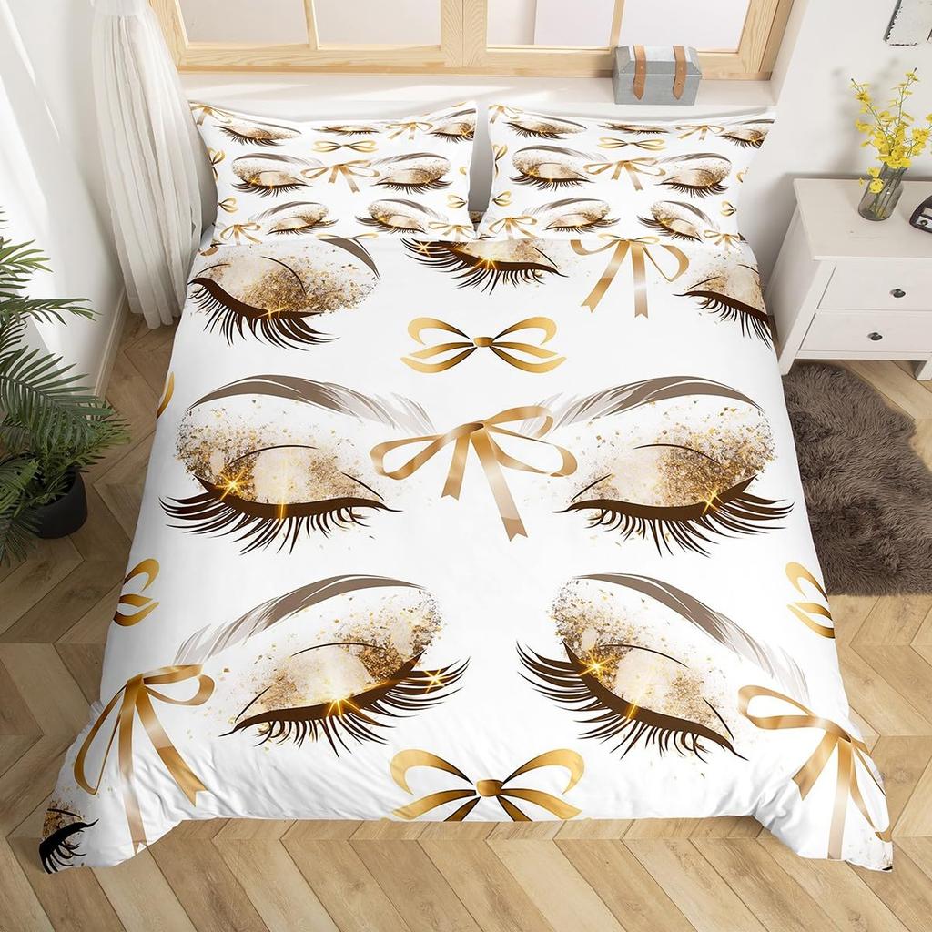 Простой пододеяльник с бантом, размер твин, мультяшный кавайный постельный комплект, милые банты, принт ленты, чехол для одеяла для спальни девочки, женщины