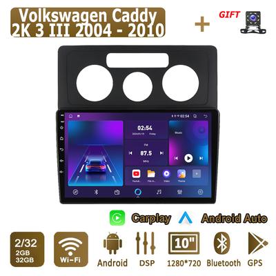 Android Carplay автомобильное радио для Volkswagen Caddy 2K 3 III 2004 - 2010 мультимедийный проигрыватель головное устройство стерео GPS навигация BT WIFI 2+32 ГБ