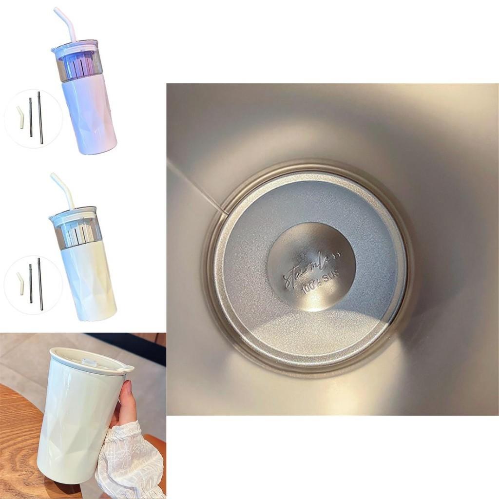 Стильный стеклянный стакан с соломинкой и большой вместимостью, идеально подходящий для студентов, лета и любителей чая