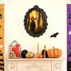Witch Hologram Wall Mirror Spooky Halloween Glowing Ghost Mirror with Creepy Eyes for Indoor Bathroom Haunted House Decor