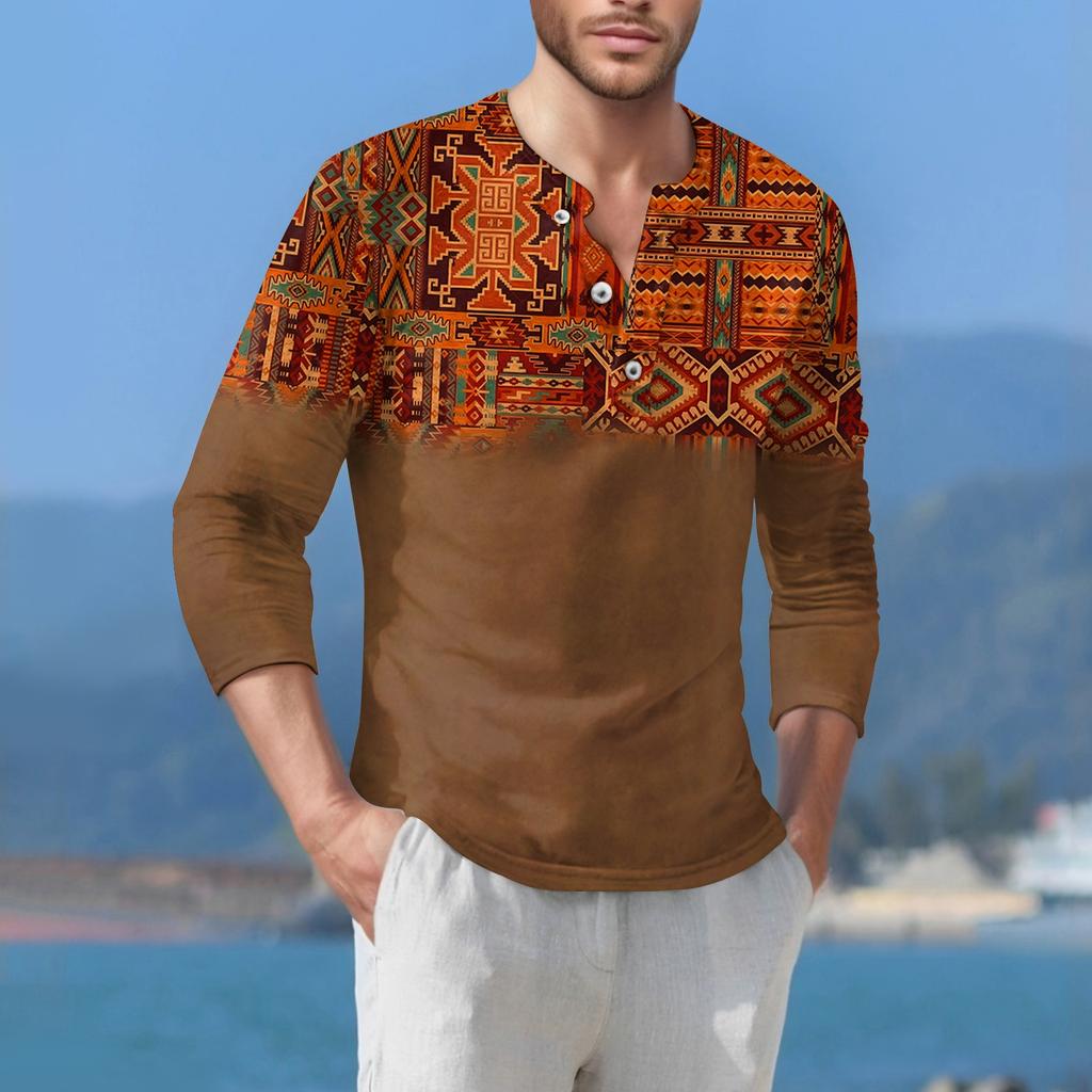 Men'S T-Shirt Street Casual Fashion Long Sleeved Top