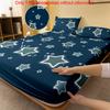 1 Simple Modern Star Printed Matte Fitted Sheet, Bedroom Printed Bed Cover, Bedding (Excluding Pillowcases)