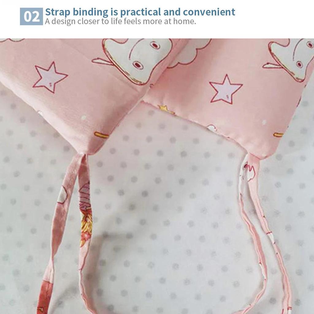 Soft Pure Cotton Removable and Washable Baby Crib Bumper, Anti-Collision, One-Piece Design